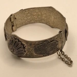 Egyptian Revival Hinge Pin Bangle Bracelet
